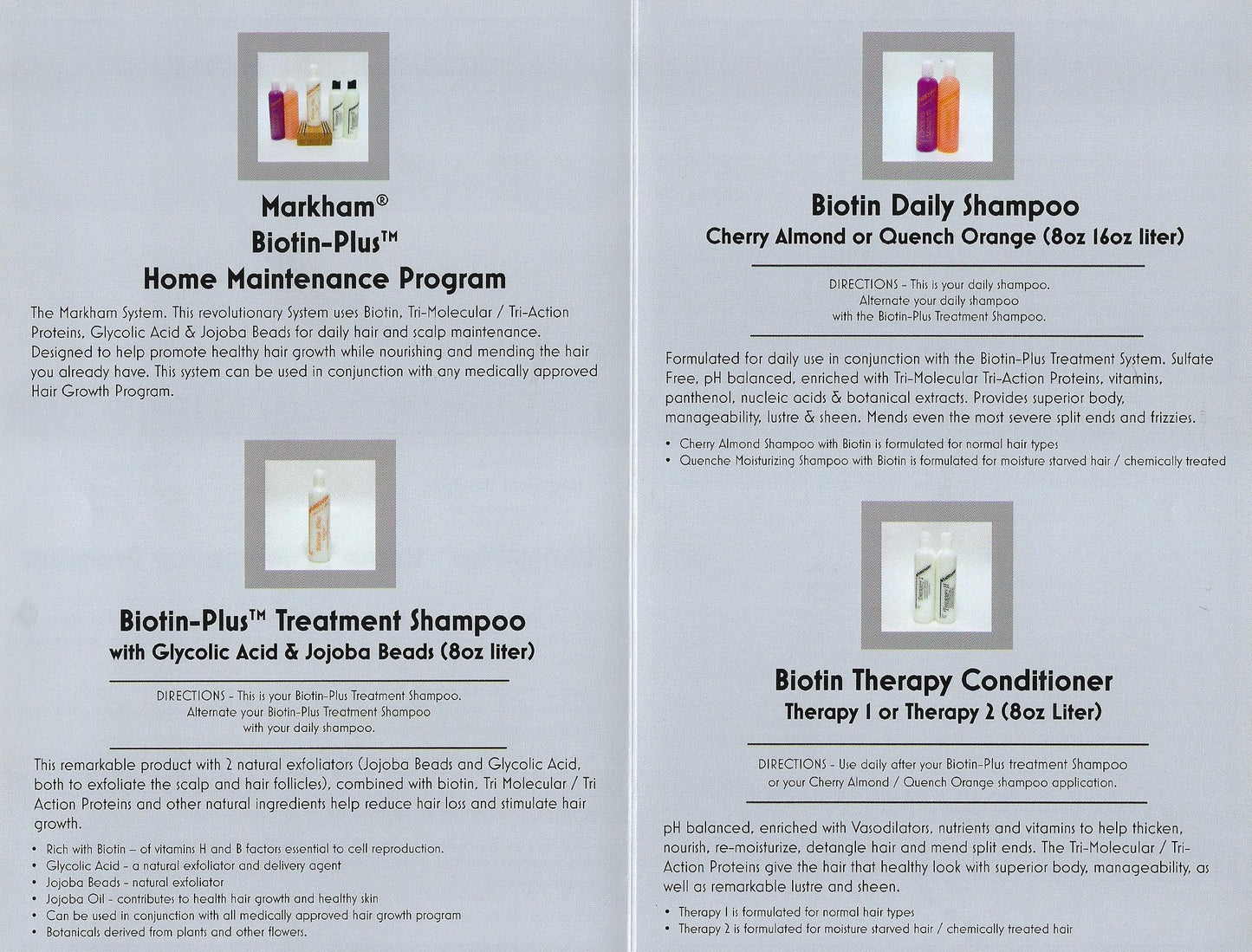 Markham Biotin Plus instructions 1