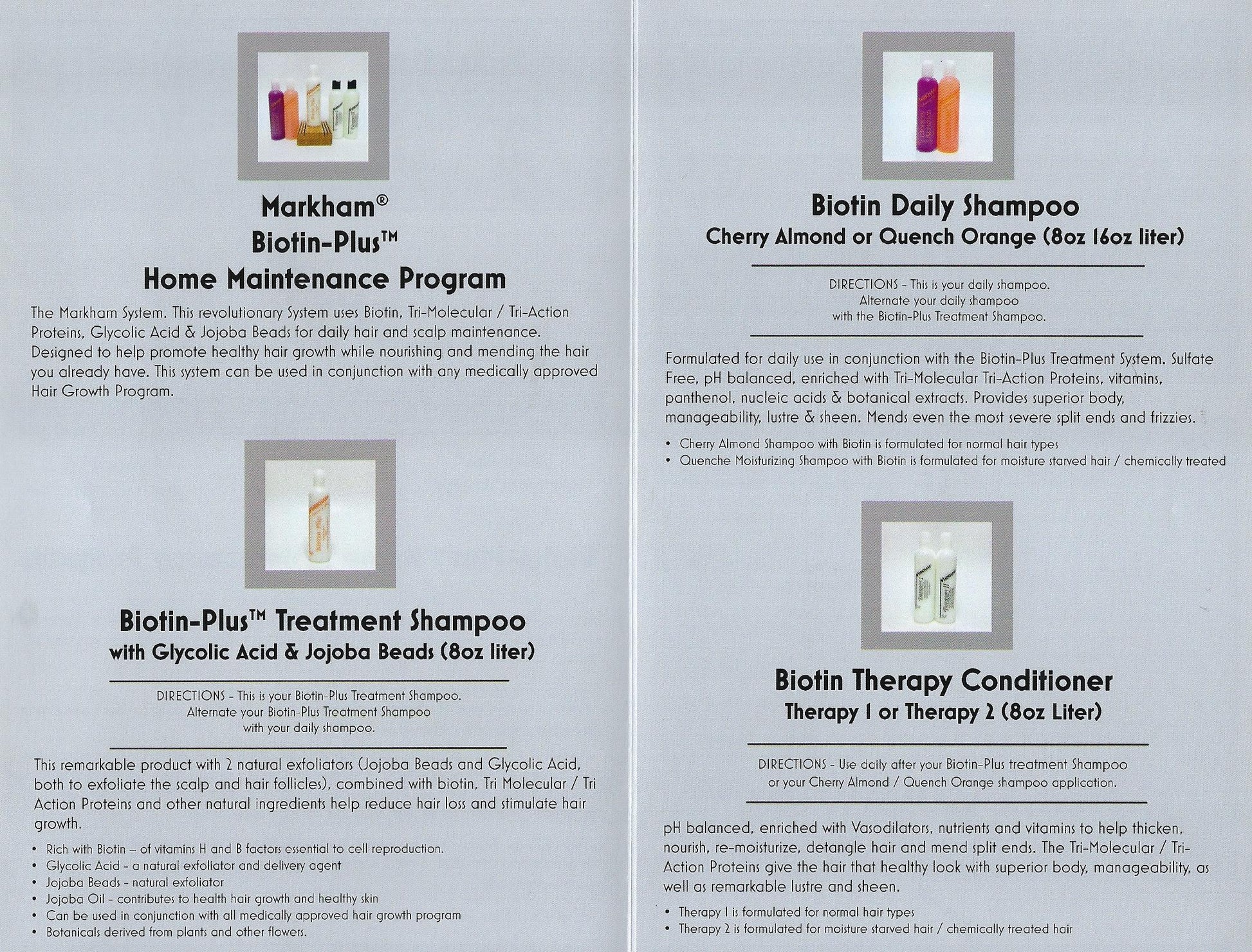 Markham Biotin Plus instructions 1