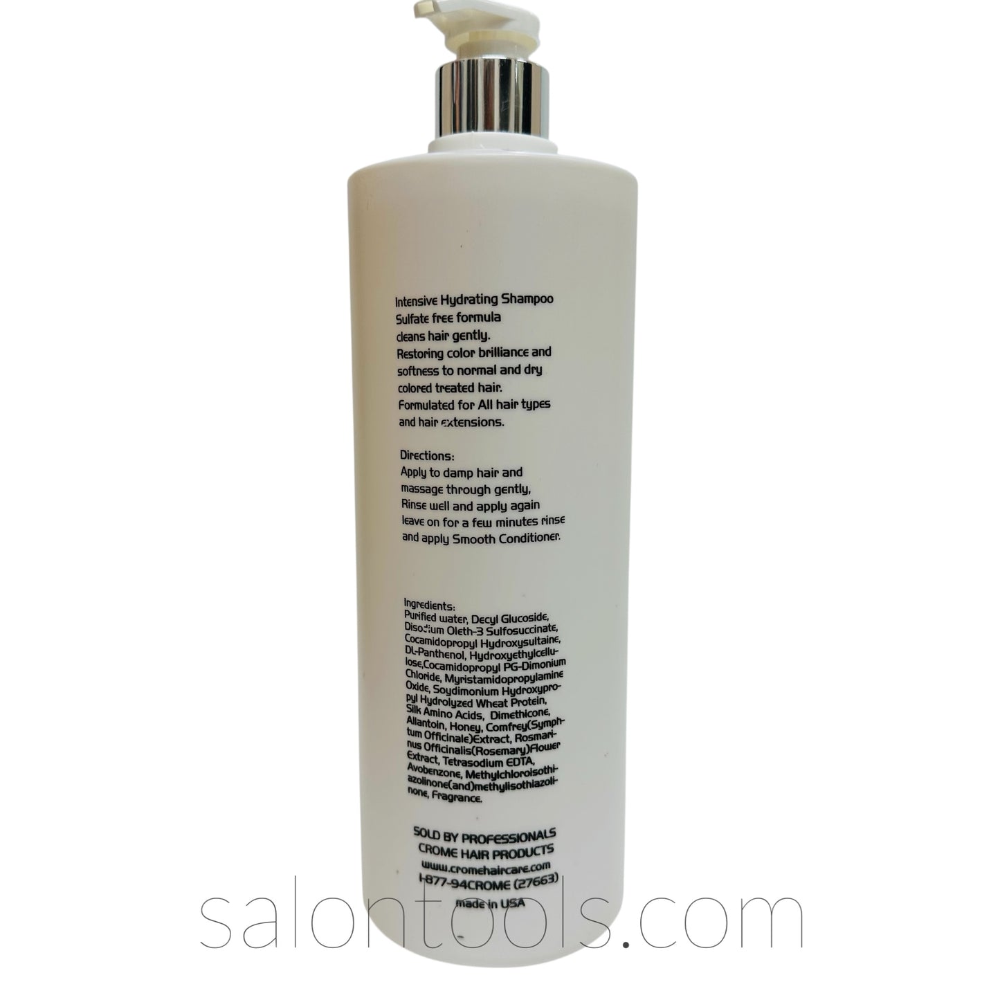 Crome Body Shot Sulfate Free Hydrating Shampoo 32oz Back