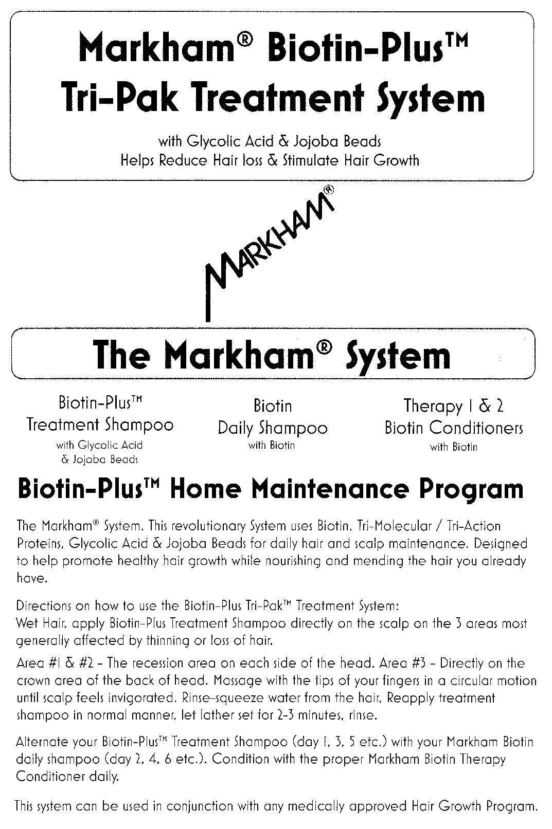 Markham Biotin Plus Hair pamphlet front